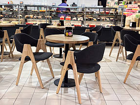 Круглий стіл для кафе з ясеню "Серія 2" ніжка метал
М'який стілець "Джим" з дерева та тканини