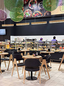 Круглий стіл для кафе з ясеню "Серія 2" ніжка метал
М'який стілець "Джим" з дерева та тканини