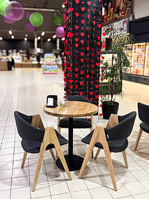 Круглий стіл для кафе з ясеню "Серія 2" ніжка метал
М'який стілець "Джим" з дерева та тканини