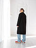 Зимове чорне тепле жіноче якісне утеплене пальто з кашеміру, р 40-50 кашемірове чорне зимове пальто, фото 8