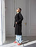 Зимове чорне тепле жіноче якісне утеплене пальто з кашеміру, р 40-50 кашемірове чорне зимове пальто, фото 6