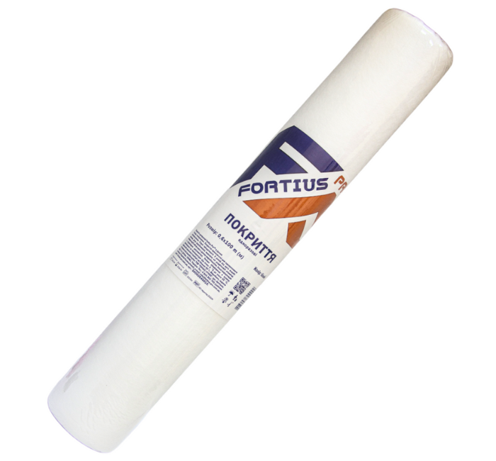 Покриття одноразові Fortius Pro 0.6х100 м 1 рул. Колір:білий, фото 1