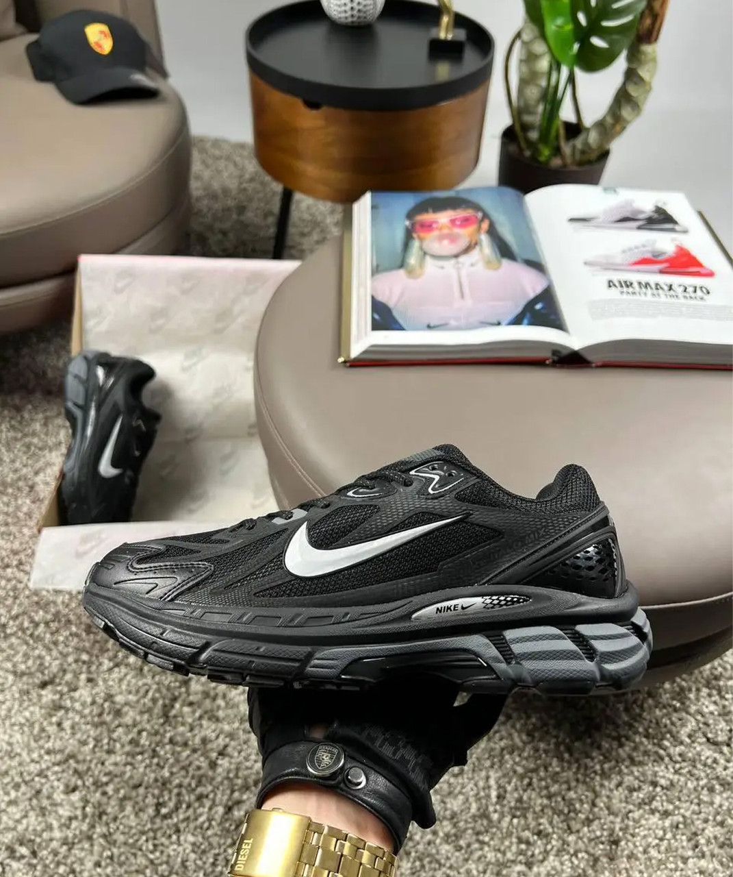 Чоловічі шкіряні текстиль кросівки Nike Halo Mix Black, чоловічі кеди Найк чорні шкіряні. Чоловіче взуття, фото 1