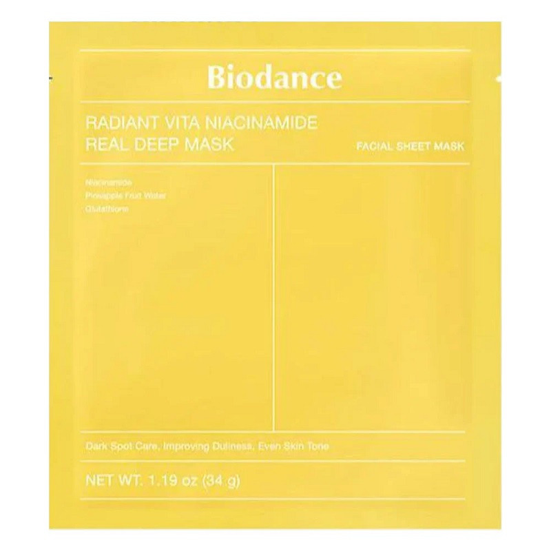 Гідрогелева маска для сяйва шкіри Biodance Radiant Vita Niacinamide Real Deep Mask 1 шт