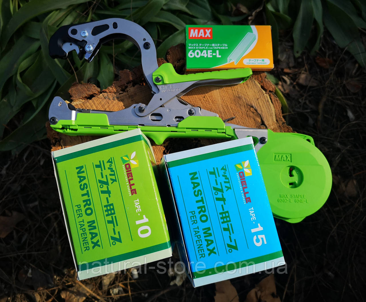 Садовий степлер для підв'язки винограду, рослин MAX HT-В1 +Скоби + Стрічка 20 шт (Японія МАКС) Набір 04/1
