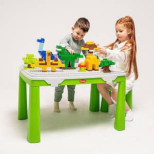 Дитячий стіл і стілець із накладкою для гри + 2 набори конструкторів. Doloni 04660/2