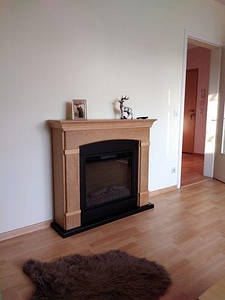 Декоративний підлоговий електрокамін з порталом, камінокомплекти з обігрівом для квартири Tagu Helmi дуб