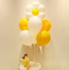 Набір куль Ромашка жовтий+білий зі стійкою на 7 куль