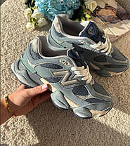 Кросівки унісекс New Balance 9060 Arctic Grey Нью Беланс 9060 арктик шкіряні сірі з синім демісезон, фото 4