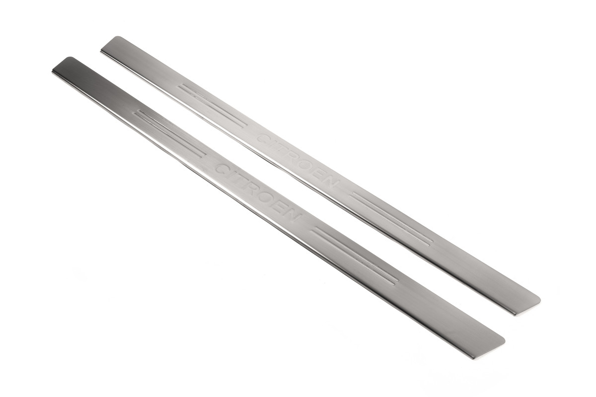 Накладки на пороги OmsaLine (2 шт., нерж.) для Citroen C-2 2003-2009 рр, фото 1