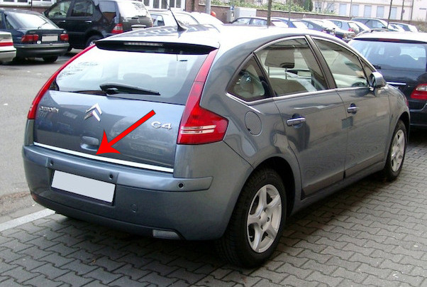 Накладка нижньої кромки кришки багажника (нерж.) для Citroen C-4 2004-2010 рр, фото 1