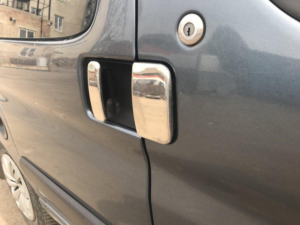 Накладки на ручки (нерж.) Дві передні, дві зсувних дверей для Citroen Berlingo 1996-2008 рр, фото 1
