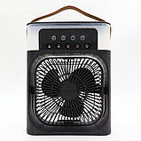 Портативний USB-вентилятор 4в1/ зі зволожувачем повітря,таймером і підсвіткою (Чорний), фото 2