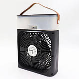 Портативний USB-вентилятор 4в1/ зі зволожувачем повітря,таймером і підсвіткою (Чорний), фото 3