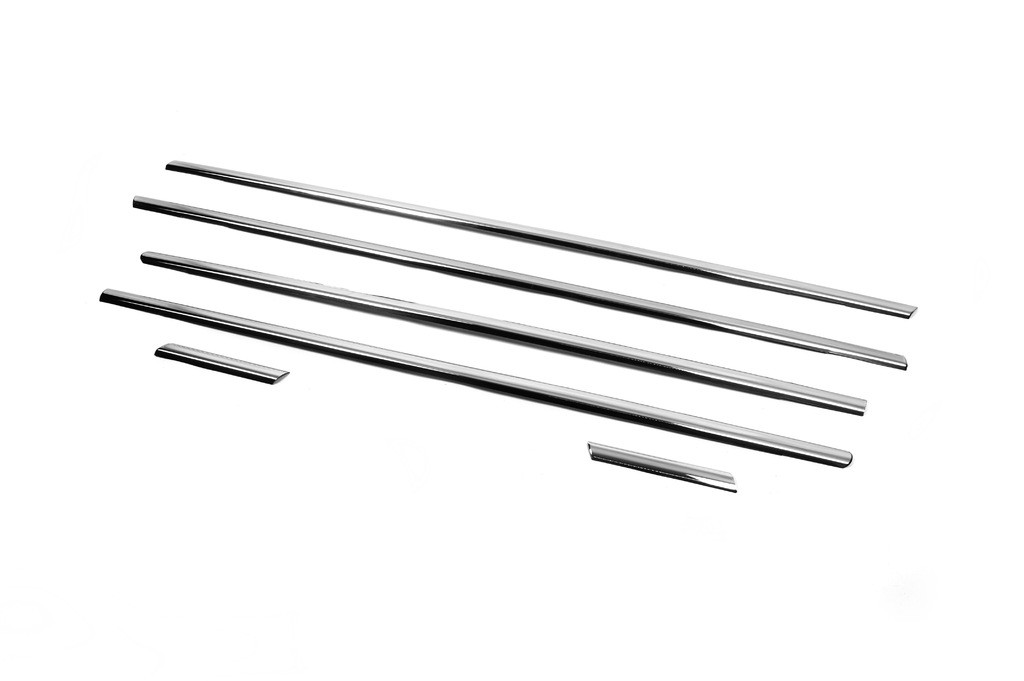 Зовнішня окантовка скла (6 шт, нерж.) для Fiat Punto Grande/EVO 2006-2018 рр, фото 1