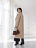 Ділове жіноче пальто пісочного кольору 40, 42, 44, 46, 48, 50, 52 жіноче зимове пальто з кашеміру, фото 4