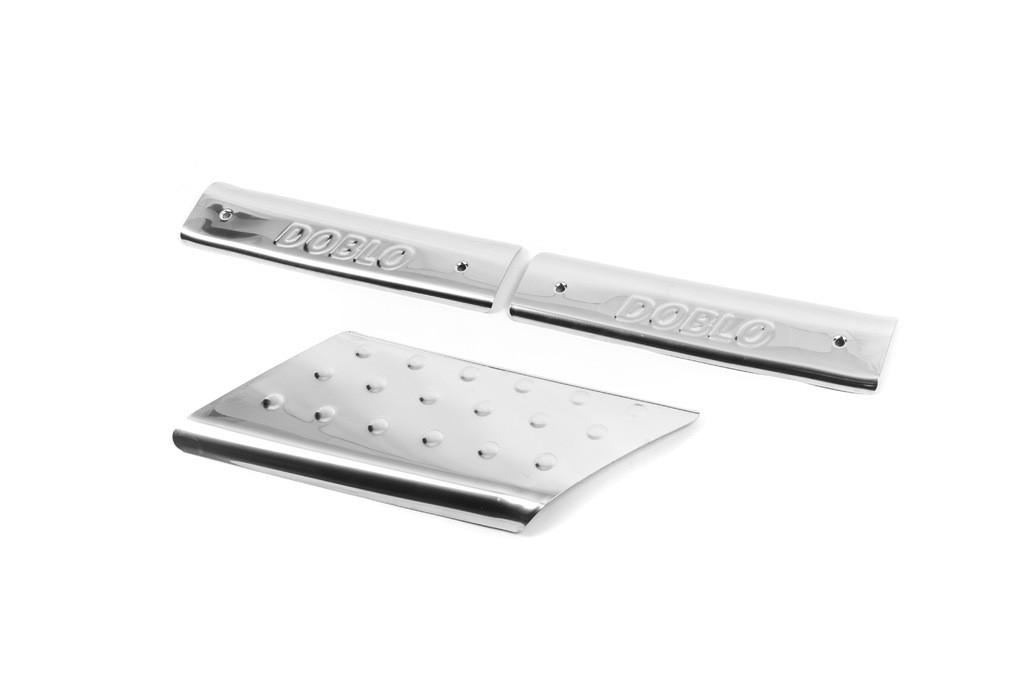 Накладки на внутрішні пороги (Omsa, нерж.) 3 двері для Fiat Doblo I 2001-2005 рр, фото 1