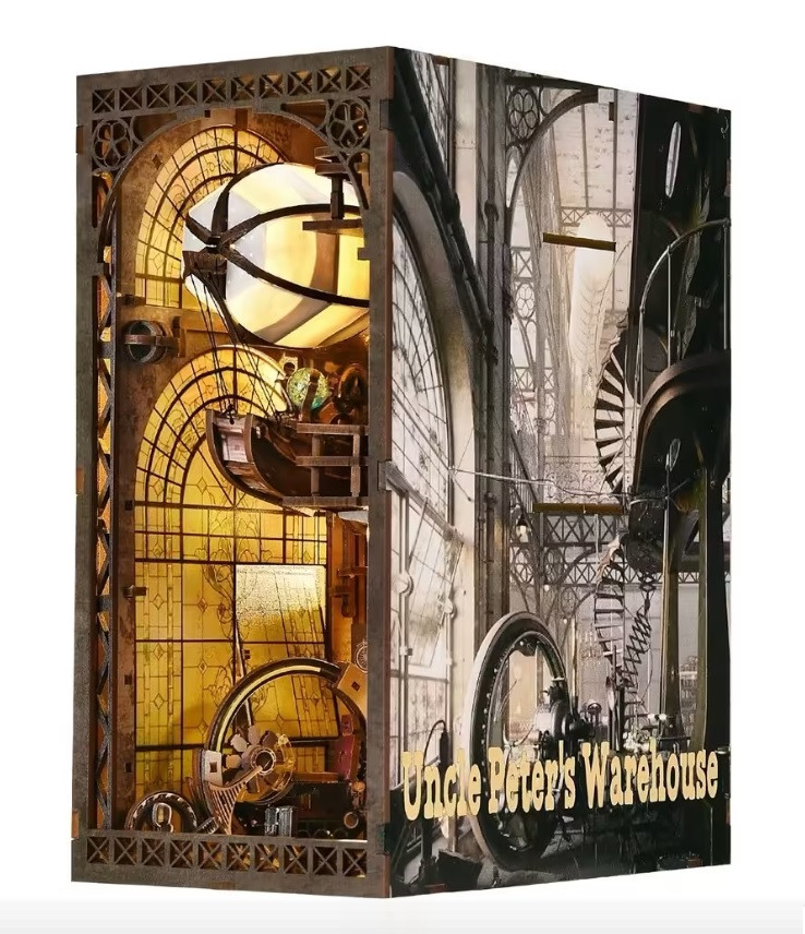 Бук Нук Майстерня з дирижаблем дядька Пітера Uncle Peter's Airship Warehouse DIY Book Nook Інтерьерний конструктор