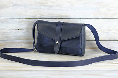 Жіноча шкіряна сумка Мілана, натуральна шкіра Crazy Horse, колір Синій