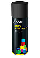 Аерозольна фарба чорна матова 9005 SLIDER 400 мл емаль аерозоль, чорна фарба у балончику