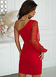 💃 Коротка сукня червоного кольору з блискітками на одне плече🔥 Розкіш і грація в кожній деталі! 🔥, фото 7