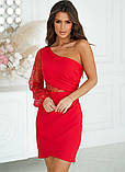 💃 Коротка сукня червоного кольору з блискітками на одне плече🔥 Розкіш і грація в кожній деталі! 🔥, фото 10