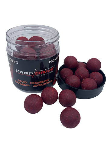Розчинні насадкові бойли, порошать бойли Кальмар-Журавлина (Squid Cranberry) 20мм 100г, фото 3