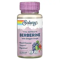 Натуральна добавка для стабілізації рівня цукру в крові Solaray, Berberine with Oregon Grape - 60 vcaps
