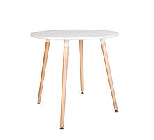 Стіл обідній Modern wood 4L бук 1.007 метал white hpl h19 біла d700 мм (Новий Стиль ТМ)