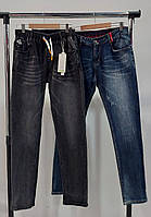 Підліткові темно-сірі прямі джинси для хлопчика підліткового, дитячі сині джинсові штани без блискавки юніор 15-16