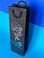 Пакет Подарунковий під Пляшку 39х12х9 см 3 шт Срібна Троянда