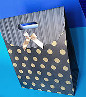 Пакет Подарунковий 37х28х15 см 3 шт Золотий Горох