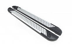 Бокові пороги X5-тип (2 шт, алюм.) для Dacia Logan MCV 2004-2014 рр