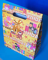 Пакет Подарунковий 32х25х13 см 3 шт Ведмедик