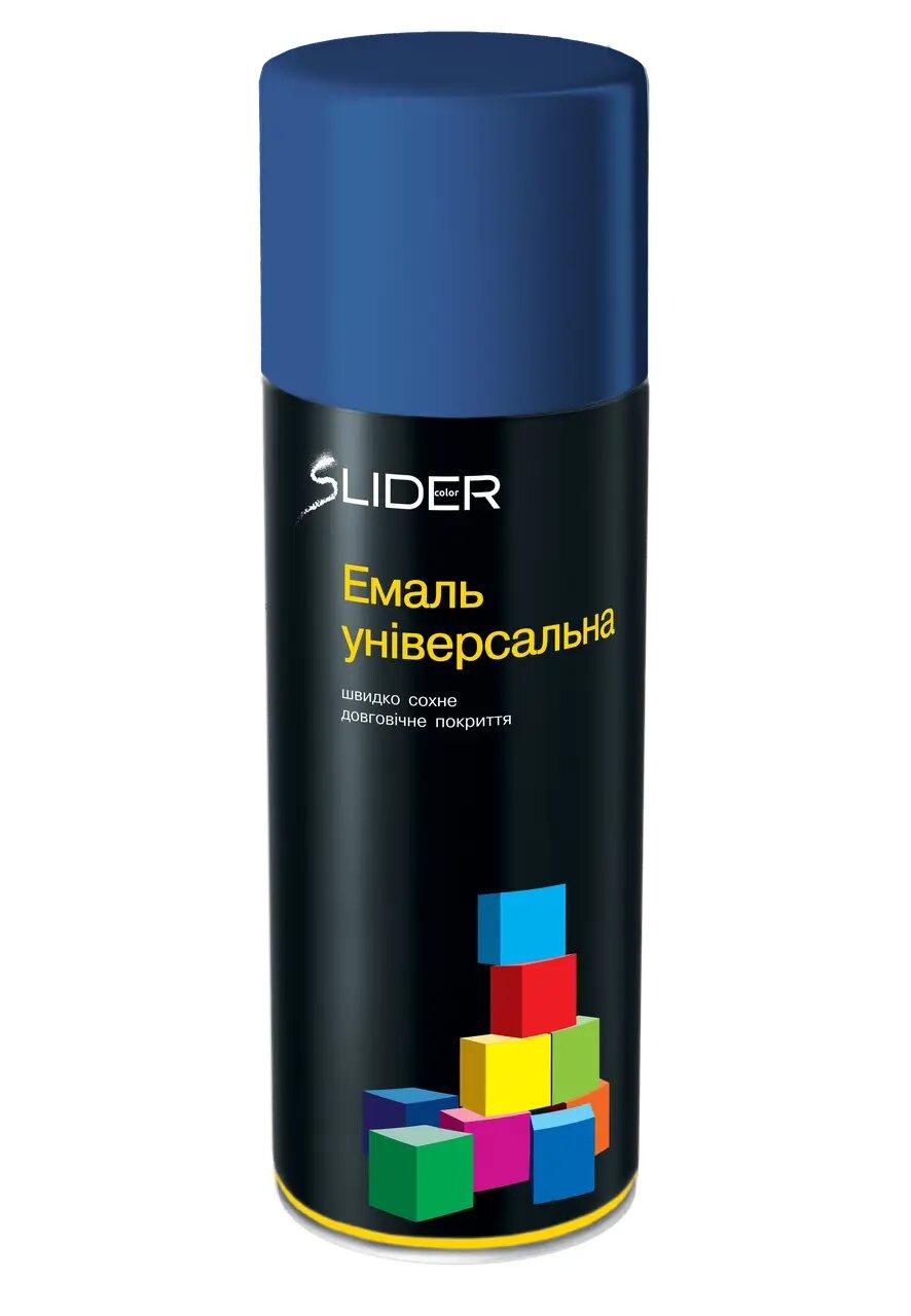 Аерозольна фарба світло-синя глянець RAL 5010 SLIDER 400 мл, емаль фарба у балончику світло-синя, фото 1