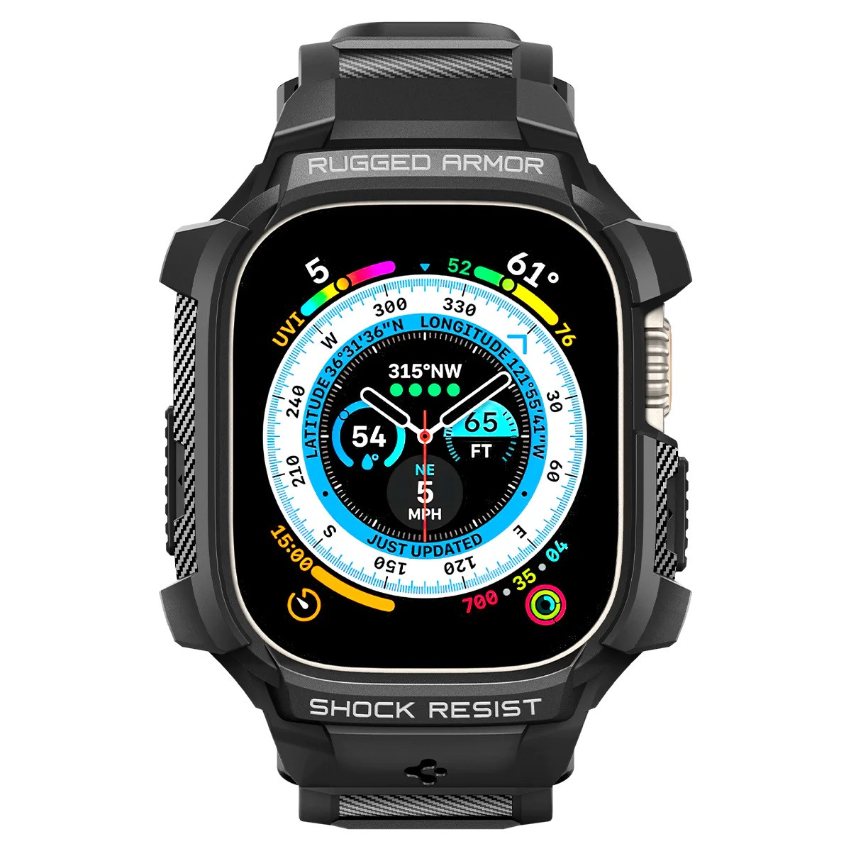 Чохол і ремінець 2в1 Spigen Rugged Armor Pro для Apple Watch Ultra 49 Чорний (ACS05460)