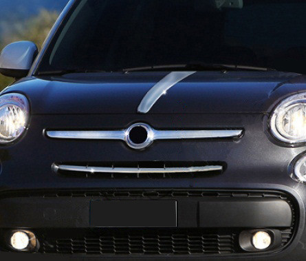 Смужка на капот (нерж.) для Fiat 500/500L, фото 1