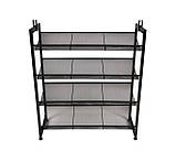 Полиця для взуття Eco Fabric 4 рівні 74 х 30.5 х 83.5 см чорний (EF-7529-4), фото 7