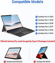 Surface Pro — магнітна бездротова клавіатура для Microsoft Surface Pro 7 6 5 3 7 Plus, 7-колірна підсвітка, фото 3