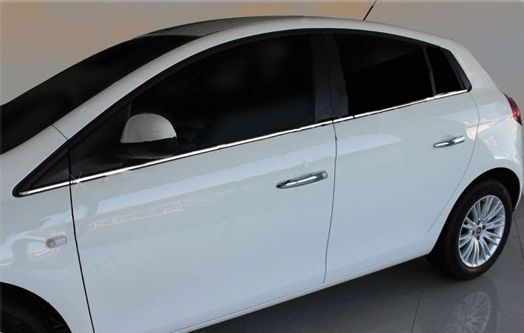 Молдинги для скла (6 шт, нерж.) для Fiat Bravo 2008- рр, фото 1