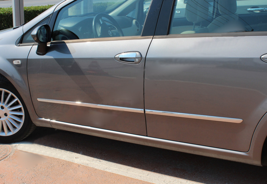 Молдинг дверний (4 шт., нерж.) для Fiat Linea 2006-2018 рр, фото 1