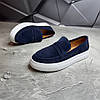 Лофери, туфлі чоловічі сині замшеві (натуральна замша) для чоловіків на весну осінь, розміри 40-45, фото 3