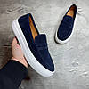 Лофери, туфлі чоловічі сині замшеві (натуральна замша) для чоловіків на весну осінь, розміри 40-45, фото 5