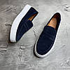 Лофери, туфлі чоловічі сині замшеві (натуральна замша) для чоловіків на весну осінь, розміри 40-45, фото 4