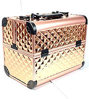 Кейс для майстра, універсальна валіза-органайзер для б'юті місцяра, барбера, метал ADH-1407MJ Золотий ромб