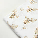 Бязь "Ведмедики з кульками" бежеві на білому № Б-3437, фото 8