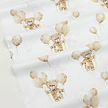 Бязь "Ведмедики з кульками" бежеві на білому № Б-3437, фото 3