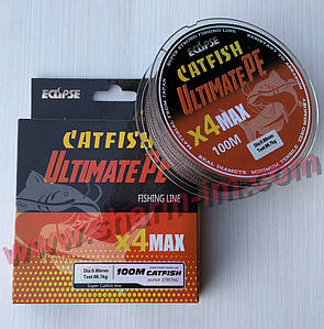 Шнур Eclipse X4 Catfish Ultimate PE 100 м Brown 0.8