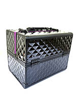 Кейс для майстра, універсальний б'ютікейс органайзер для майстрів, для барбера ADH-1588HS ромб Фіолетовий кант