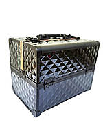 Кейс для майстра, універсальний органайзер для майстрів б'ютіндустрії ADH-1588HS ромб Золотий кант (Шампань)